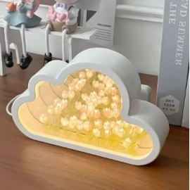 Handmade DIY Material Pack Tulip Sea Table LampLED Night Light Mirror Desk Lamp Bedroom Decorative Lamp Home Decoration Lamp