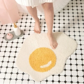 Cashmere Imitation Wool Poached Egg Rug for Bedroom Anti-slip Floor Mat Ins Nordic Doormat Soft Comfortable Door Home Carpet