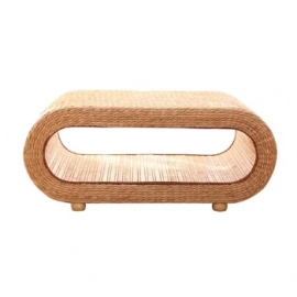 Japanese Style Living Room Coffee Table Handmade Suitable For Sitting On The Ground Rectangular Rattan Straw Coffee Table
