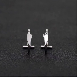 2PCS Trendy 10mm Stainless Steel Punk Clip on Fake..