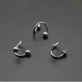 1 Pcs S Shape 316L Stainless Steel Lip Piercing Nose Ring Helix Piercing Cartilage Earring Body Piercing Vajinal Jewelry 16G