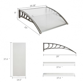 Household Application Door & Window Rain Cover Eaves Canopy White & Gray Bracket Outdoor Furniture