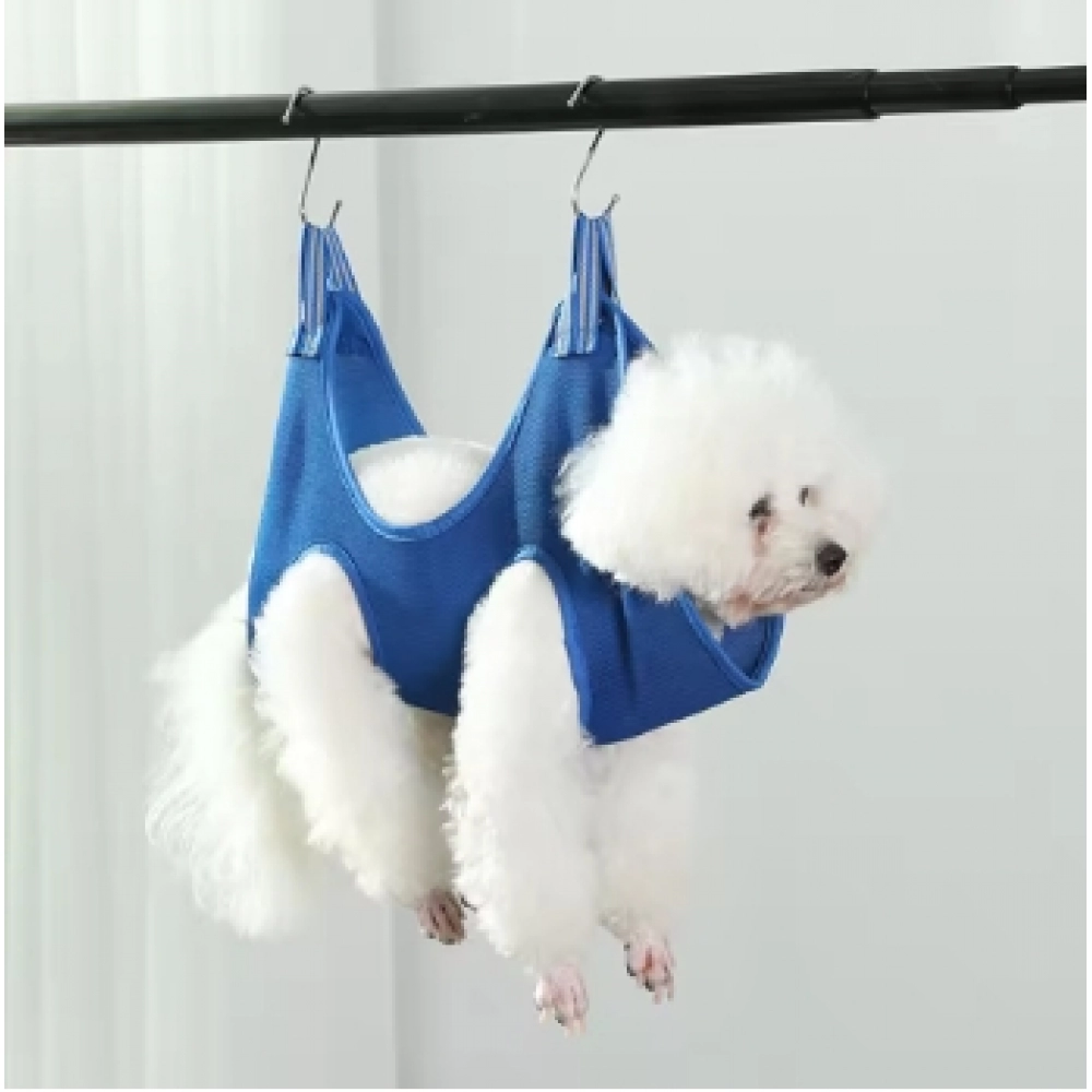 Auxiliary Holder Pet Hammock Repairing Nail Cat Dog Grooming Hammock Restraint Bag with 2 Hooks Cat Grooming Cleaning Holder