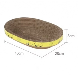 Cat Scratching Board Protect Furniture Grinding Claw Toys Oval Corrugated Paper Wear-resistant Cat Nest Cat Accessories